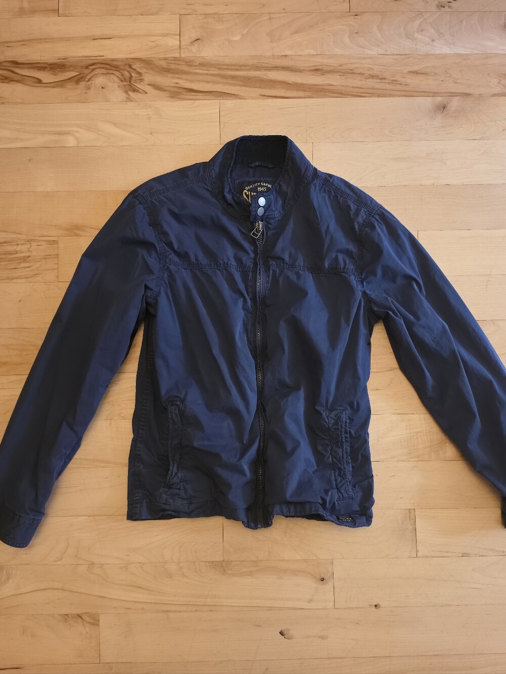 Superdry Classic Harrington Jacket Eclipse Navy Men’s Small Cotton Zip Coat